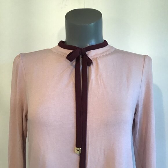 Chima Pink Knit Sweater with Neck Tie Size L - Picture 2 of 14